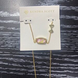 Kendra Scott Gold Necklace with Pink and Yellow Accents